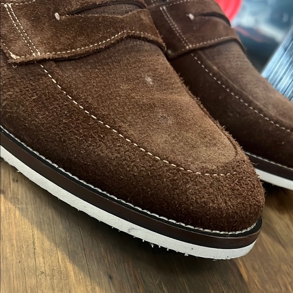 Johnston & Murphy Brown Loafers with Suede Finish - Picture 2 of 12